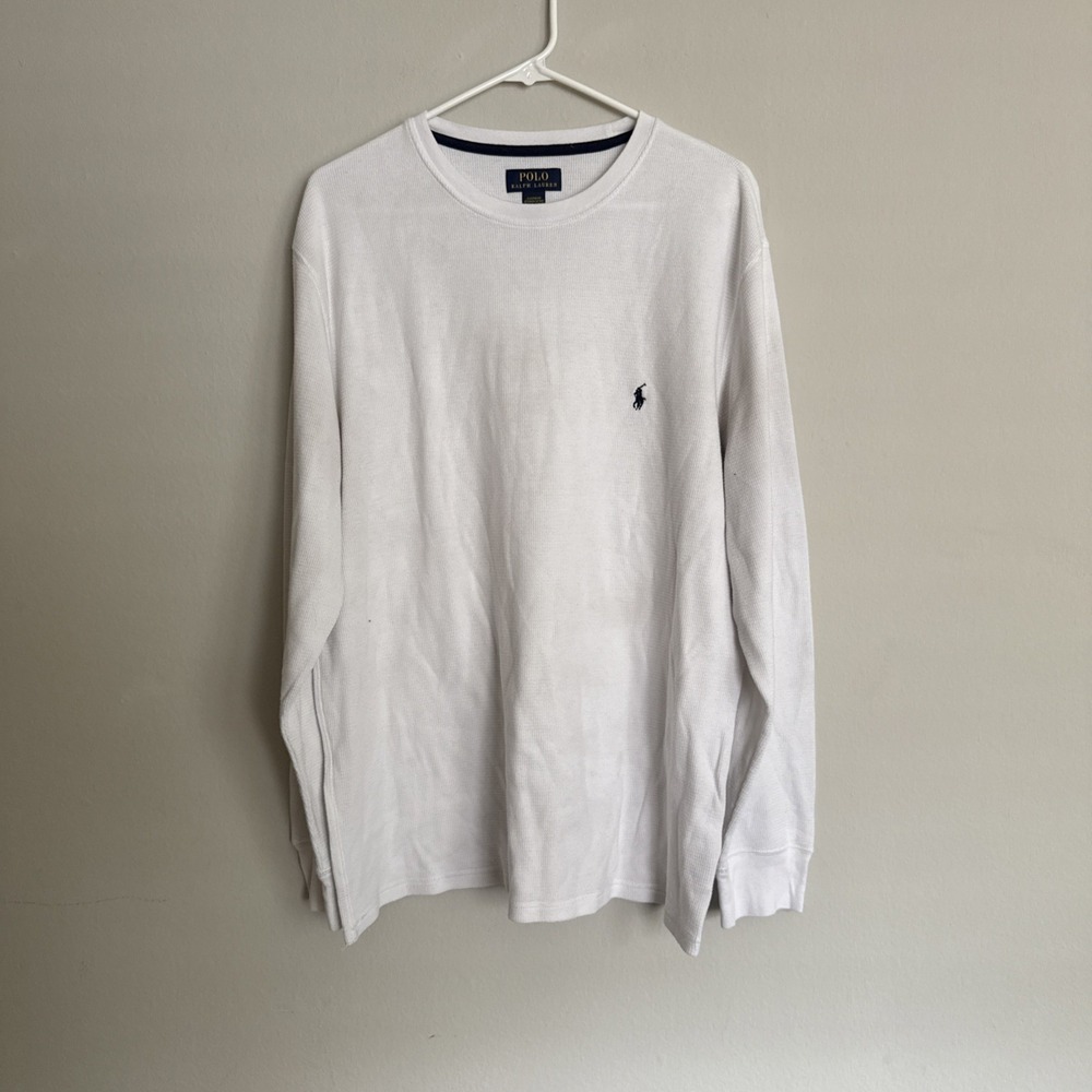 Polo Ralph Lauren Thermal Sweatshirt Long Sleeve Sweater Mens Size XL STAINED